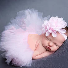 0-3M Newborn Baby Tutu Skirt and Flower Headband Photography Props Princess Outfit Infant Girls Gift J0162 2024 - buy cheap