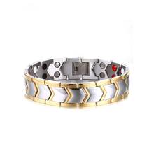JHSL 15mm High Quality Men 316L Stainless Steel Healthy Magnetic Stone Bracelets Bangles 2024 - buy cheap