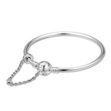 Pulseras y brazaletes de plata esterlina 925 para mujer, cadena con broche de bola redonda, joyería artesanal, CZ transparente 2024 - compra barato