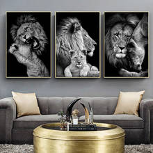Black White Animals Art Lions Oil Painting Canvas Art Posters and Prints Wall Pictures for Living Room Home Wall Cuadros Decor 2024 - buy cheap