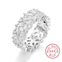 Elegante forma de flor promessa 925 anel de prata esterlina luxo simulado diamante noivado anéis de banda de casamento para jóias femininas 2024 - compre barato