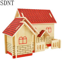 Wooden Puzzles for Kids 3D Model DIY Red House Graffiti Colorful Jigsaw Puzzle Toy Hobby Decoration Gift Educational Toys 6 Year 2024 - buy cheap