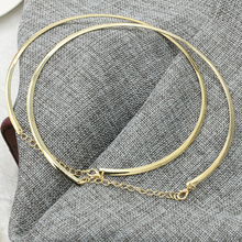 Punk Simple Round Circle Metal Choker Necklace Adjustable Women Hip Hop Gold Fashion Collar Jewelry 2024 - buy cheap