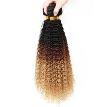 Afro Curly Hair Bundles For African Women Synthetic High Temperature Fiber Hair Weaving Three Tone Ombre Color T1B/4/27 100g 2024 - buy cheap