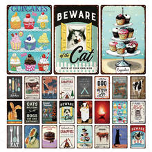 Cake/Welcome To Farm Campfire Tin Signs Beware Of The Cat Metal Plaque Wall Art Pictures Retro Plates For Farm Yard Kitchen 2024 - buy cheap