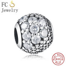 FC Jewelry Fit Original Brand Charm Bracelet 925 Sterling Silver Pave Reflexion Natural Crystal Stone Bead Making Berloque DIY 2024 - buy cheap