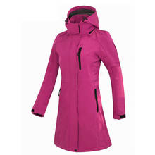 Женская флисовая водонепроницаемая куртка с мягкой оболочкой, уличная ветрозащитная длинная куртка для кемпинга и походов, зимняя спортивная ветровка, одежда 2020 2024 - купить недорого