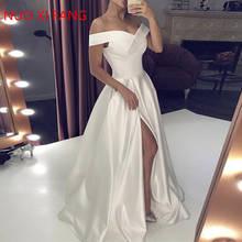 NUOXIFANG Wedding Dresses 2022 Satin Off the Shoulder Bridal Gown Right Split Backless vestido de noiva custom made plus size 2024 - buy cheap