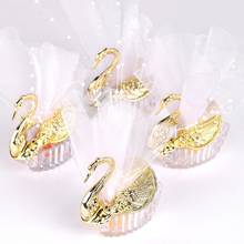 50 Pieces Acrylic Wedding Favor Swan Boxes Bomboniere Candy Box Gift Boxes 2024 - buy cheap