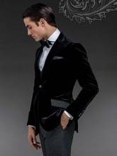 Esmoquin de terciopelo negro para novio, traje personalizado para hombre, traje de tostado, Blazer de fiesta, ropa (chaqueta + Pantalones + chaleco + corbata) n. ° 089 2024 - compra barato
