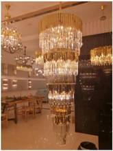 Luxurious golden crystal chandelier stainless steel k9 crystal lobby lights shining spiral staircase LED decorative chandeliers 2024 - buy cheap