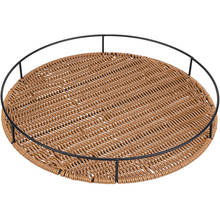 Rattan Woven Tray Round Basket Tray Coffee Table Tray Wood Plates Ottoman Tray for Living Room Brunch Decor Kitchen Ware 2024 - buy cheap