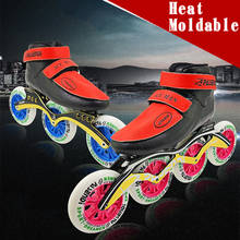 Heat moldable inline speed skating shoes 125mm 3 big wheels Thermoplastic roller inline man women 4 wheels  roller skate shoes 2024 - buy cheap