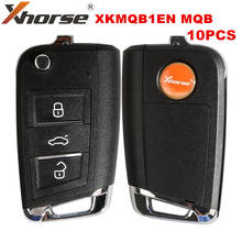 Xhorse XKMQB1EN-llave transponedora estilo MQB, para V-W, 3 botones, 10 unids/lote 2024 - compra barato