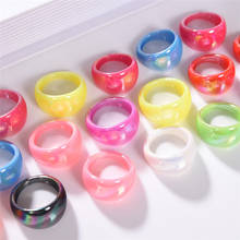 Pinksee anéis volumosos de resina, cores de doce, 50 esferas, meninos, meninas, joias de festa, tamanho 16-20mm, atacado 2024 - compre barato