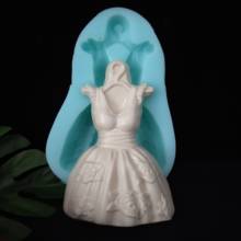 Molde de silicona para Fondant, herramientas de decoración de pastel de boda, falda de princesa 3D, fabricación de jabón, vela de arcilla de resina 2024 - compra barato