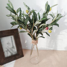 5pcs 36cm Artificial Plants Olive Tree Branches Leaf with Olive Fruit Leaves for Home Decoration Accessories 2024 - buy cheap