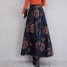 Autumn Winter Wool  Maxi Long Skirts Women faldas mujer moda 2019 Vintage Velvet Skirt Plus Size Stretch High Waist A-line EE702 2024 - buy cheap