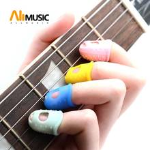 ALLMusic 4Pcs/Set Silicone Finger Guards Guitar Fingertip Protectors For Ukulele Guitar S M L Available 2024 - buy cheap