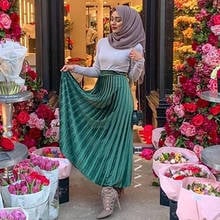 Abaya-saia feminina de veludo com cintura alta, plissada, saia muçulmano saudita, roupa casual, islâmica, arábia, turquia, maiô 2024 - compre barato