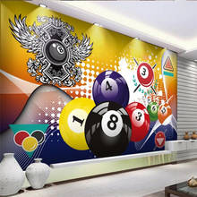 Custom Modern Billiards Billiard Club Industrial Decor Mural Wallpaper 3D Billiard Set Background Wall Paper Wall Covering 3D 2024 - buy cheap