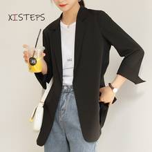 2021 Spring Summer Women Chiffon Blazers Black White Female Office Lady Suit Jackets Loose Oversize Coat Blazer Mujer Clothes 2024 - buy cheap