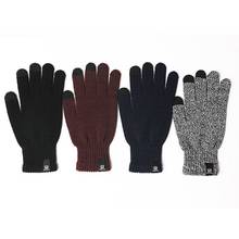 Men Womens Winter Knitted Touch Screen Gloves Outdoor Sport Training Snow Ski Full Finger Elastic Ribbed Cuff Stretchy Mittens 2024 - buy cheap