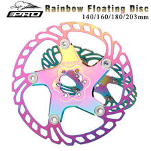 Iiipro-disco de freio para bicicleta, disco rotor de freio com rotor de arco-íris, dissipação de calor, flutuante, mtb, 140/160/180/203mm am dh, 2024 - compre barato