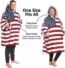 3D Printing Fleece Hoodie Blanket with Sherpa Plush Winter Outdoor Hoodie Jacket Warm Wearable TV Blanket with Sleeves Pocket 2024 - buy cheap