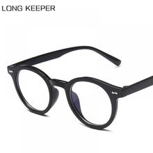 LongKeeper Anti Blue Light Blocking Glasses Men Women Computer Gaming Eyeglasses Vintage Round Black Clear Lens Eyewear Oculos 2024 - buy cheap