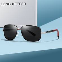 Long keeper óculos de sol polarizado masculino, armação em liga metálica, lente retangular, unissex para direção uv400 2024 - compre barato