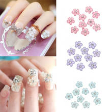 10 Uds. De diamantes de imitación Nail Art, 4 colores, flores brillantes, brillos de piedras de imitación 3D, piedras de cristal, decoración artística de uñas 2024 - compra barato