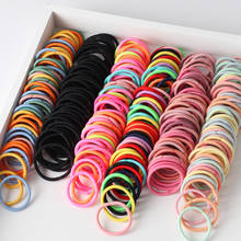 100pcs Girls Candy Color Hair bands Rubber Band Elastic Hair Accessories Ponytail Holder Gum Headwear Korean Kids Ornaments 2024 - купить недорого