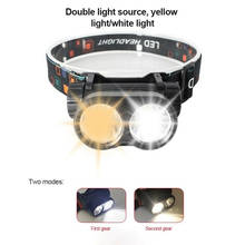Headlamp Fishing Headlight  Zoomable Waterproof Super bright camping light 2 Led USB Charging Strong Light 2024 - buy cheap