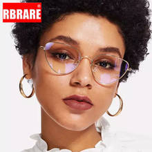 RBRARE-Gafas De estilo ojo De gato para mujer, lentes con montura De Metal Retro, antiluz azul, montura De Marca, 2021 2024 - compra barato