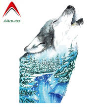 Aliauto Personality Creative Car Sticker Snow Mountain Wolf Waterproof Sunscreen Reflective Decal PVC Motorcycle,10cm*15cm 2024 - buy cheap