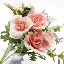 Ramo de rosas artificiales para decoración del hogar, accesorios de interior, mobiliario de boda, Diy para comedor, bonsái de mesa, 1 lote 2024 - compra barato