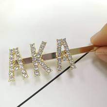 Wholesale Blingbling AKA Letter Bobby pins word hair pins alphabet clear crystal rhinestone paved letter hair clips for wedding 2024 - buy cheap