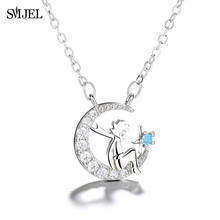 SMJEL New Arrival Round the Little Prince Necklace Moon Star Pendant Le petit prince Fashion Zircon Choker Jewelry Gift 2024 - buy cheap