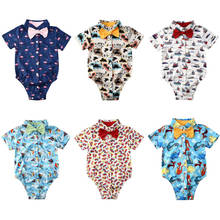 Dropshipping Newborn Baby Boy Flamingo Gentleman Shirt Tops Bodysuit Jumpsuit Clothes Outfit 2024 - buy cheap