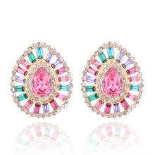 LUBOV-pendientes geométricos de lujo con diamantes de imitación para mujer, joyería de fiesta, Color dorado y plateado 2024 - compra barato