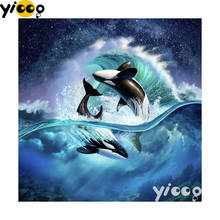 5D diamond painting Cross stitch full drill square DIY Diamond embroidery Whale and waves Diamond Mosaic Decoration CX0118 2024 - buy cheap