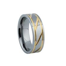 Anillo de tungsteno para hombre, Alianza 100%, regalo de aniversario, anillos de boda para pareja, color dorado, 8mm 2024 - compra barato