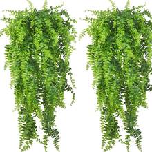 Practical 4 PCS Artificial Plants Vines Boston Fern Persian Rattan Greenery Fake Ferns Ivy for Wall Hanging Basket Decorations 2024 - buy cheap