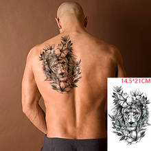 Waterproof Temporary Tattoo Sticker Lion Flower Cat Animal Tatto Stickers Flash Tatoo Fake Tattoos for Men Women 2024 - buy cheap