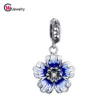 Victoria Style 92Sterling Silver Charms Silver Flower Beads Women Bracelet Pendant Necklace Diy Jewelery Classic GW- Aimili S421 2024 - buy cheap
