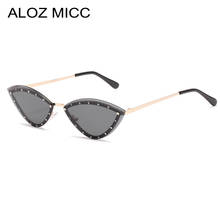 ALOZ MICC Vintage Cat eye Sunglasses Women Men Fashion Rimless  Black Sun Glasses Female Brand Designer Punk Eyewear UV400 Oculo 2024 - buy cheap