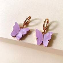 Korean Style Fashion Shell Butterfly Earrings Women Jewelry 2020 New Cute Insect Dangle Earring Female 2024 - buy cheap