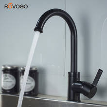 ROVOGO-grifo de cocina de un solo nivel, mezclador de agua fría y caliente, color negro 2024 - compra barato