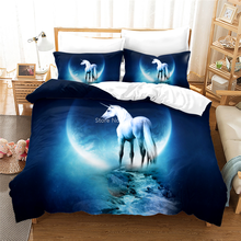 2/3pcs Unicorn Horse Moon Duvet Cover Set Twin Full Queen King Size Bedding Set Bedclothes Bed Linens for Kids Adults Bedroom 2024 - buy cheap